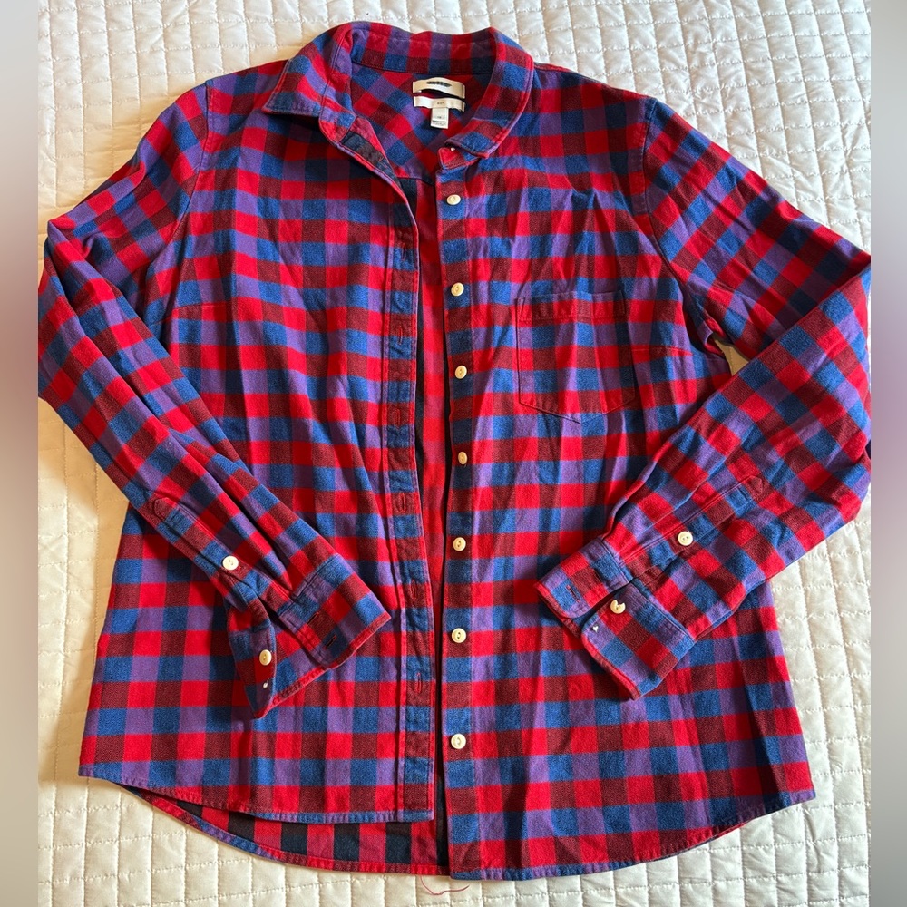 J.Crew Red and Blue Plaid Flannel Shirt
